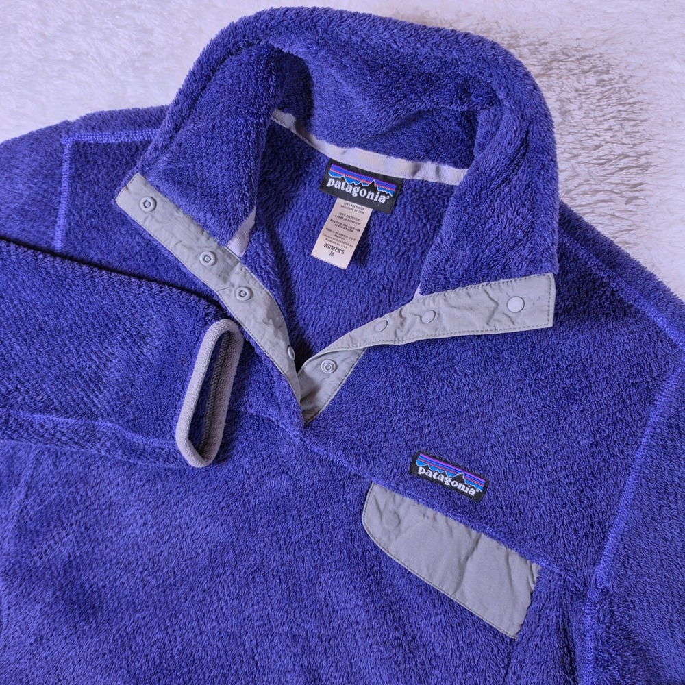 Patagonia Re-Tool Snap-T Women M Purple L/S Fleece Pullover 25442